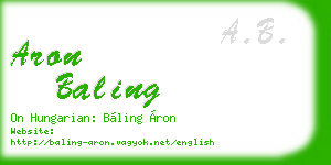 aron baling business card